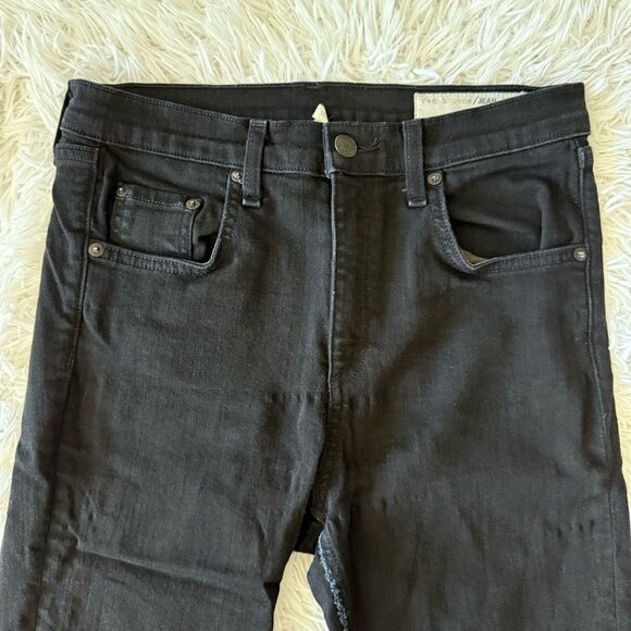 Rag & Bone Black Mid-rise 10” Capri Cropped Ankle Jeans Size 28 - Picture 6 of 9